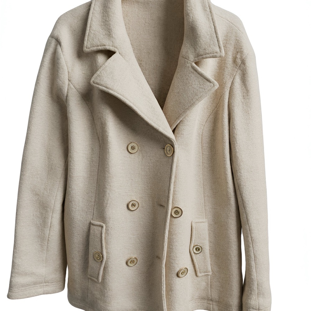 New York & Company Cream Pea Coat